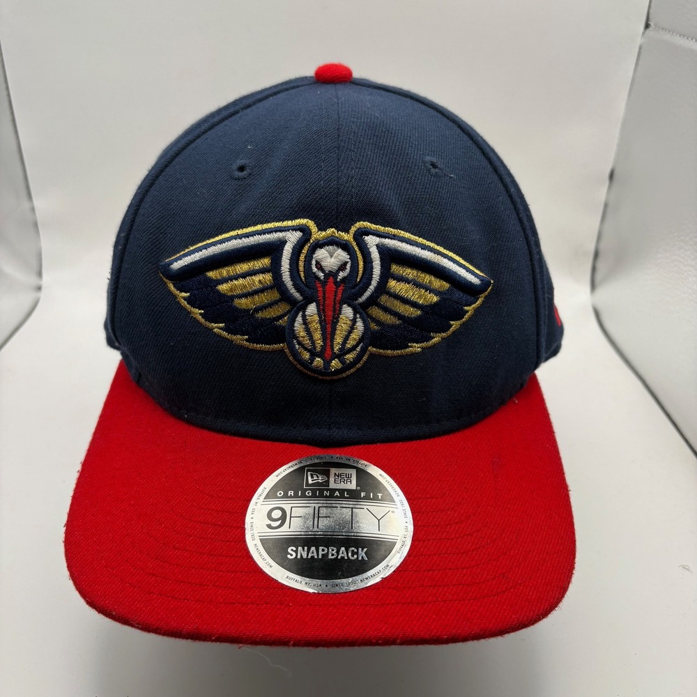 New Era New Orleans Pelicans 9FIFTY Snapback Hat Navy Red NBA Basketball OSFM
